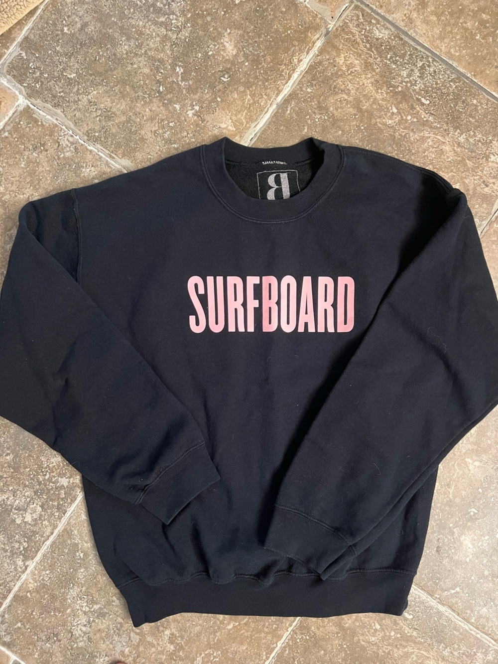 Official Beyoncé Black Crewneck Sweatshirt with Pink SURFBOARD Logo